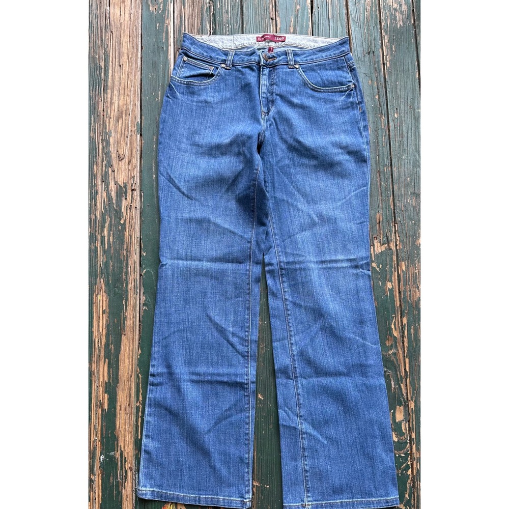 IZOD Just Right Bootcut Jeans Womens 10 Blue Medium Wash Embroidered Pockets